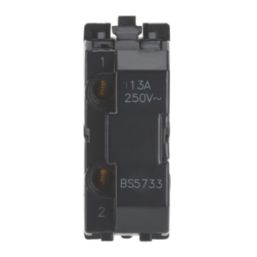 Contactum  13A Modular Fused Spur Brushed Steel with Black Inserts