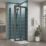 ETAL  Framed Square Bi-Fold Door Shower Enclosure & Tray  Matt Black 890mm x 890mm x 1940mm