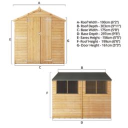 Mercia Value 6' x 9' 6" (Nominal) Apex Overlap Timber Shed