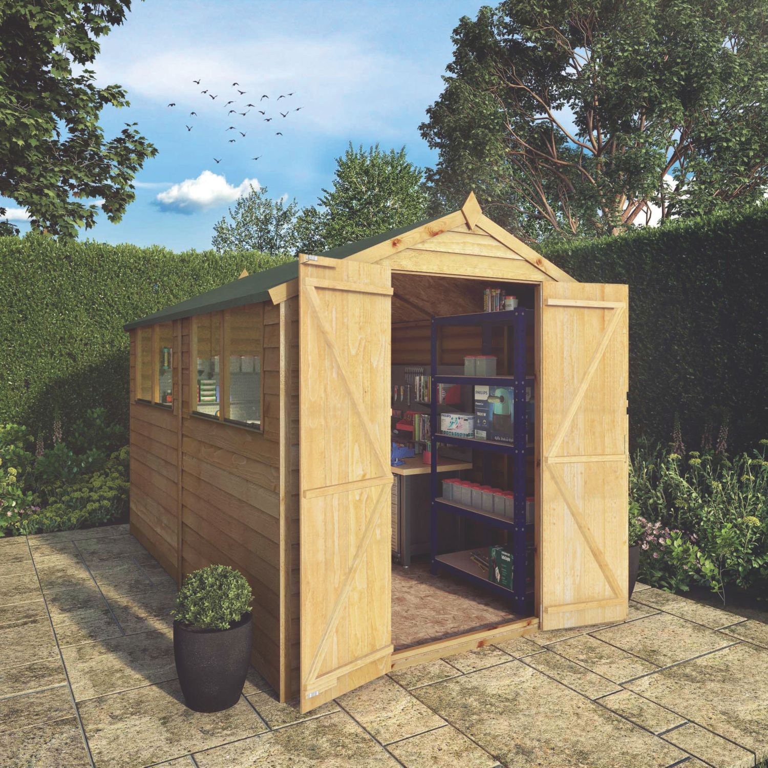 Mercia 6' x 9' 6" (Nominal) Apex Overlap Timber Shed (564YL)