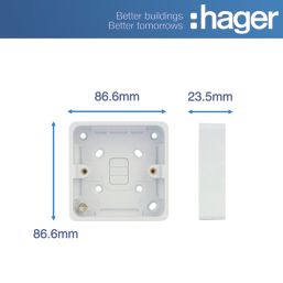 Hager Solysta WMPB1/20 1-Gang Surface Pattress  Back Box 20mm