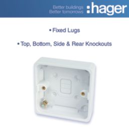 Hager Solysta WMPB1/20 1-Gang Surface Pattress  Back Box 20mm