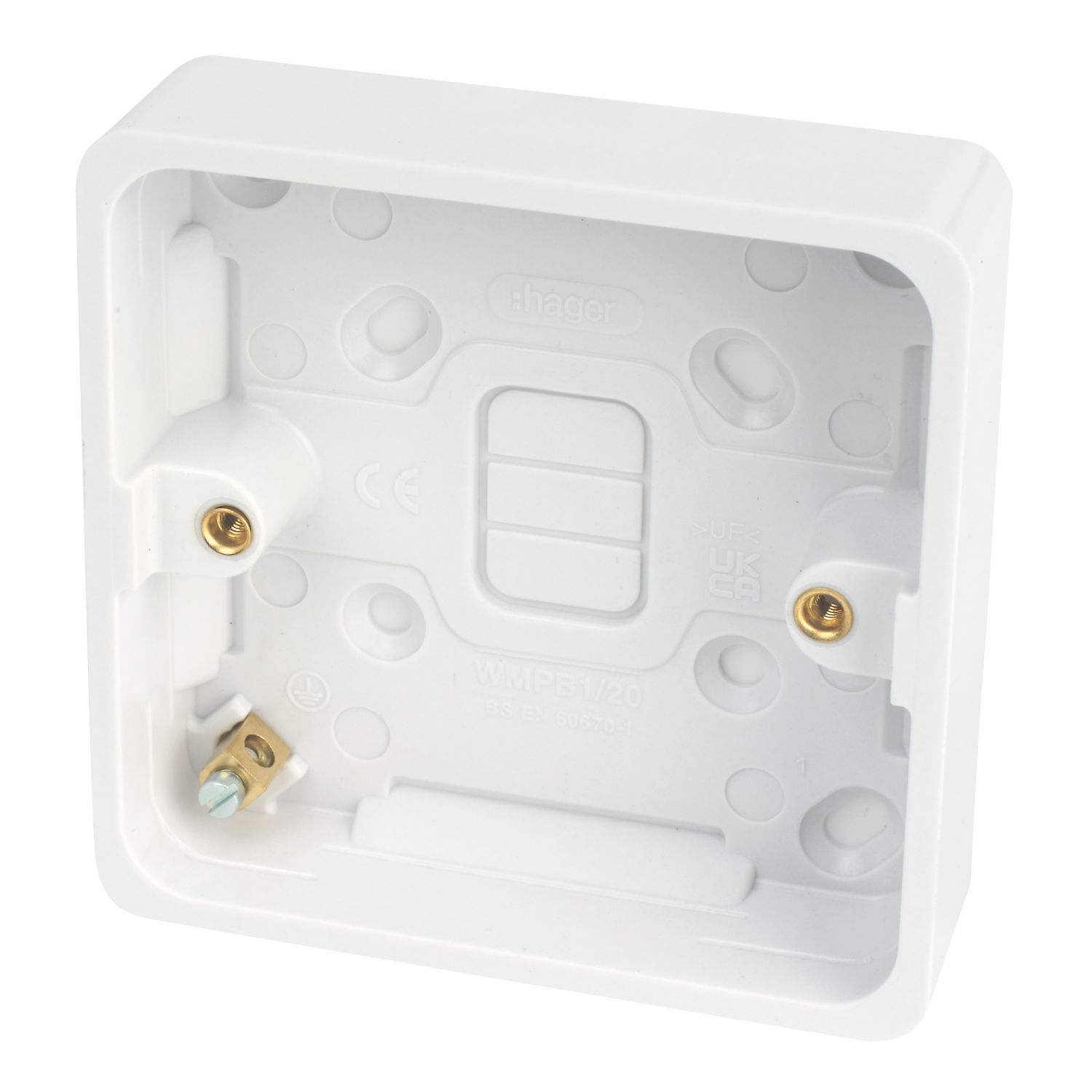 Hager Solysta WMPB1/20 1-Gang Surface Pattress Back Box 20mm (565AM)