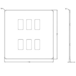 Knightsbridge  6-Module Grid Faceplate Antique Brass