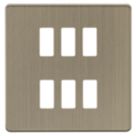 Knightsbridge  6-Module Grid Faceplate Antique Brass