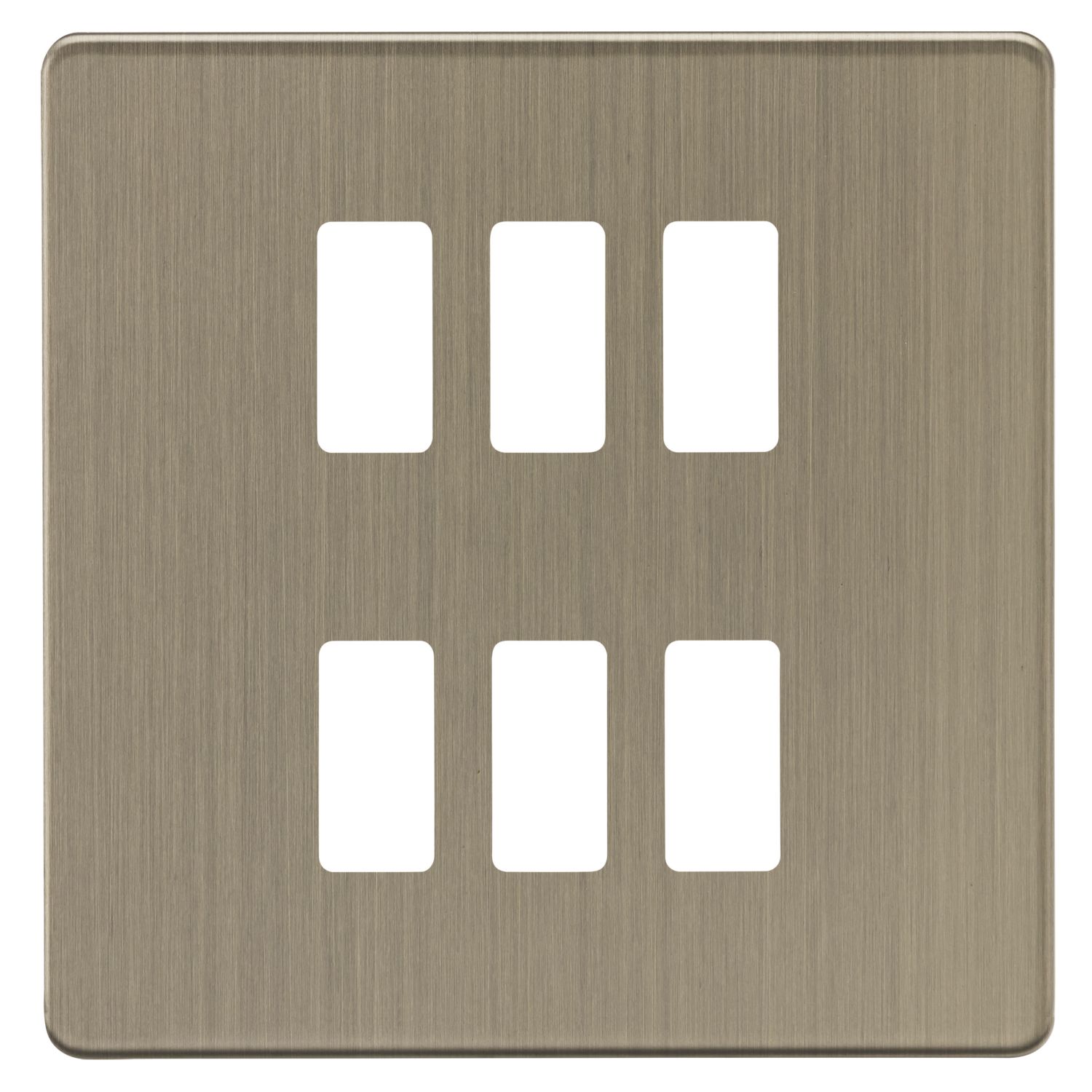Knightsbridge 6-Module Grid Faceplate Antique Brass (565CR)