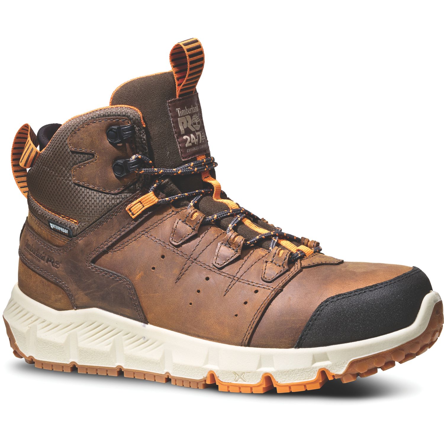 Timberland Pro Tempe Size 12 Brown Waterproof Safety Boots (565EK)