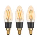 LAP  SES Candle LED Virtual Filament Smart Light Bulb 4.2W 470lm 3 Pack