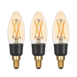 LAP  SES Candle LED Virtual Filament Smart Light Bulb 4.2W 470lm 3 Pack