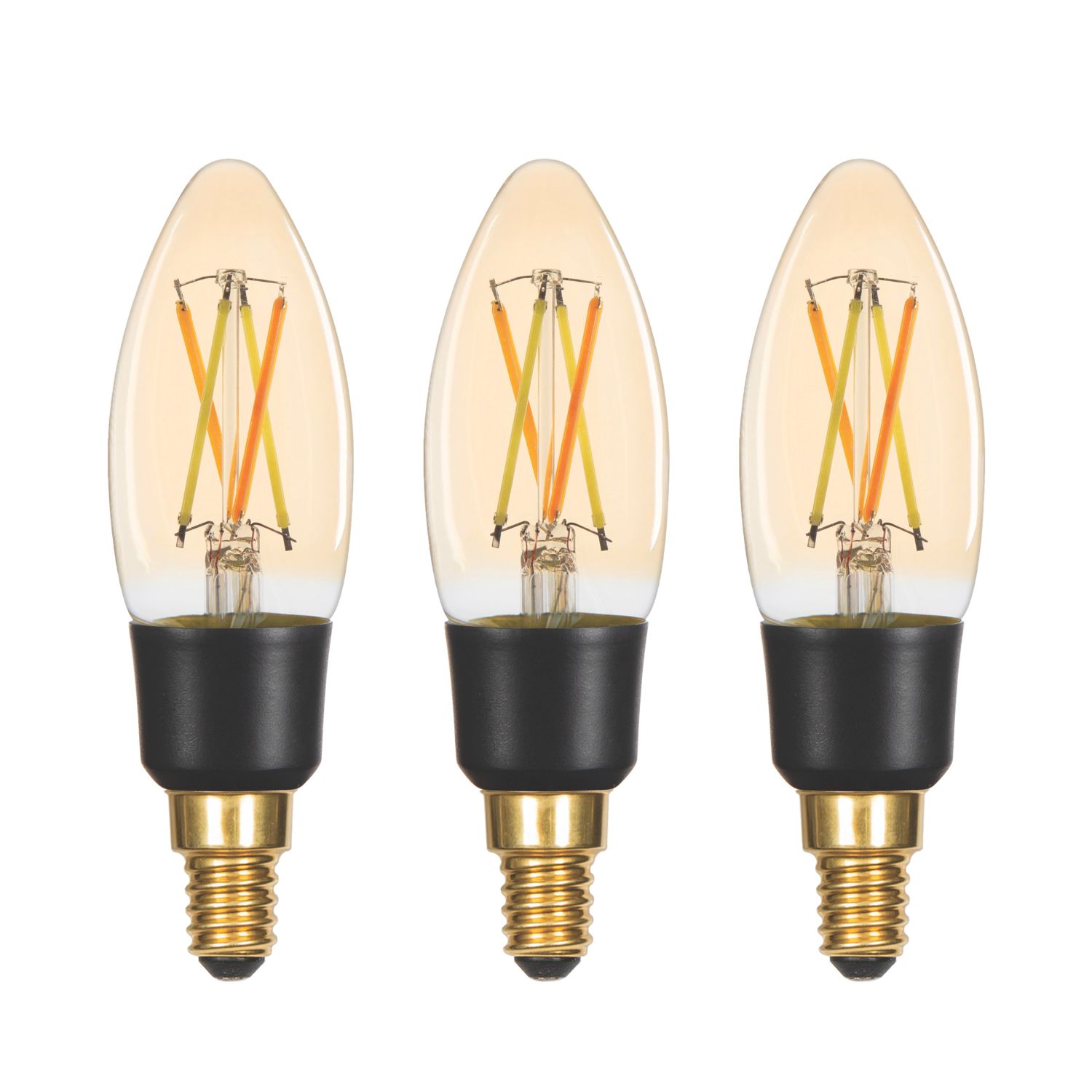 LAP Myko E14 Candle LED Virtual Filament Smart Light Bulb 4.2W 470lm 3 Pack (565FM)