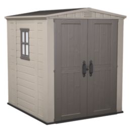 Keter Factor 6' x 6' 6" (Nominal) Apex Resin Shed Brown