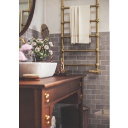 Ball Jointed Antique Brass Towel Rail, Antique Brass l Radiators