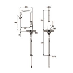 Clearwater Azia Battery-Powered Single Lever Monobloc Tap with Sensor Operation Matt Black