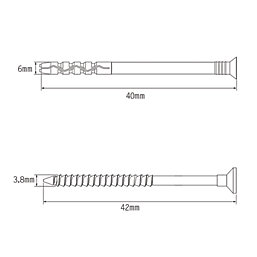 Easyfix Nylon & Steel Countersunk Head Hammer Fixings 6mm x 40mm 100 Pack