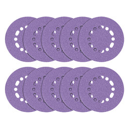 Trend  AB/150/120A 120 Grit 8-Hole Punched Multi-Material Sanding Discs 150mm 10 Pack