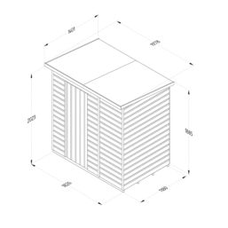 Forest Beckwood 6' x 4' (Nominal) Pent Shiplap Timber Shed with Assembly