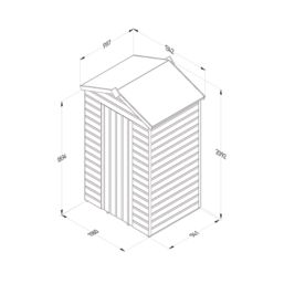 Forest Beckwood 4' x 3' (Nominal) Apex Shiplap Timber Shed with Assembly