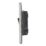 Contactum Lyric 10AX 1-Gang 2-Way Light Switch  Brushed Steel with Black Inserts
