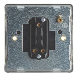 Contactum Lyric 10AX 1-Gang 2-Way Light Switch  Brushed Steel with Black Inserts