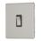 Contactum Lyric 10AX 1-Gang 2-Way Light Switch  Brushed Steel with Black Inserts
