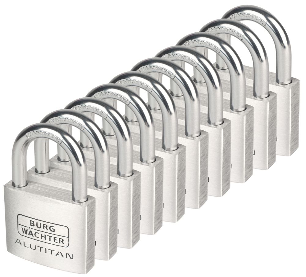 Burg-Wachter  Aluminium Keyed Alike    Padlocks 50mm 10 Pack