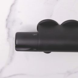 ETAL Atlas Exposed Single Outlet Thermostatic Matt Black Shower Valve
