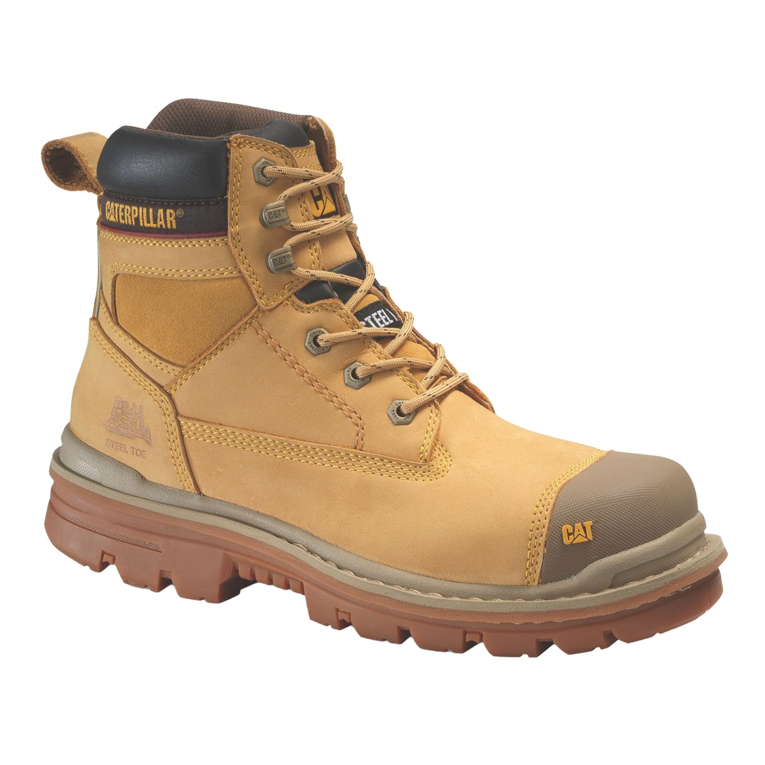 CAT Gravel 6" Size 7 Honey Water-Resistant Steel Toe Cap Safety Boots (565XP)