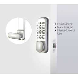 Smith & Locke  Medium Duty Push-Button Lock  35mm Satin Silver