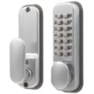 Smith & Locke  Medium Duty Push-Button Lock  35mm Satin Silver