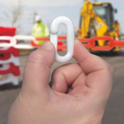 JSP  Plastic Barrier Chain Connectors White 50mm 10 Pack