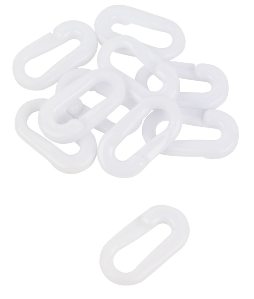 JSP Plastic Barrier Chain Connectors White 50mm 10 Pack Screwfix