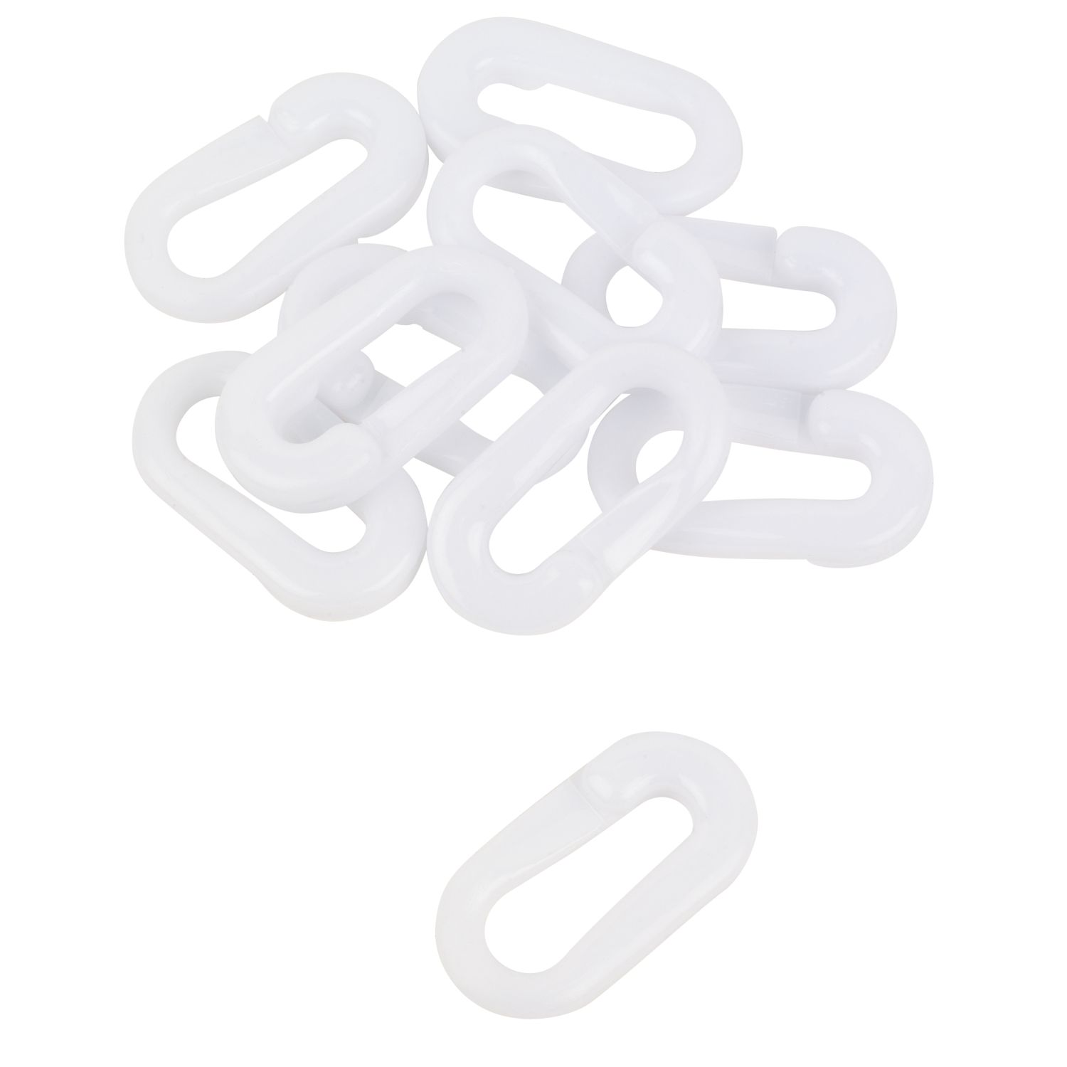 JSP Plastic Barrier Chain Connectors White 50mm 10 Pack (56686)