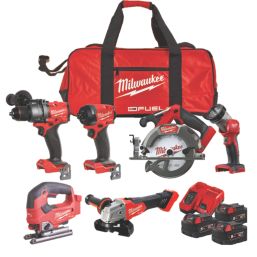 Milwaukee M18FPP6M3-503B FUEL 18V 3 x 5.0Ah Li-Ion RedLithium Brushless Cordless 6-Piece Power Tool Kit