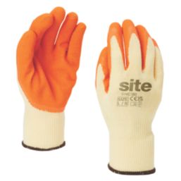 Site  Latex Builders Gloves Orange / Yellow X Large