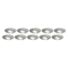 4lite  Tilt  Fire Rated GU10 Downlights Satin Chrome 10 Pack