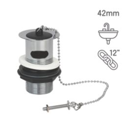 Flomasta Slotted Basin Waste with Rubber Plug & Chain