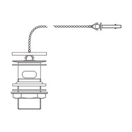 Flomasta Slotted Basin Waste with Rubber Plug & Chain