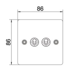 LAP  20A 16AX 2-Gang 2-Way Toggle Switch  Brushed Stainless Steel