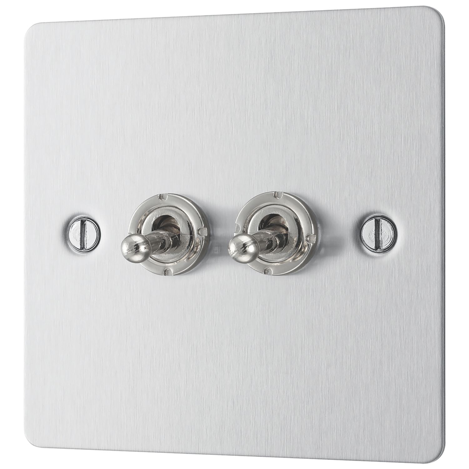 LAP 20A 16AX 2-Gang 2-Way Toggle Switch Brushed Stainless Steel (566PN)