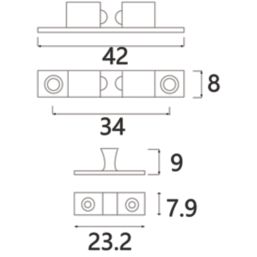 Essentials Bales Cabinet Catches Silver 57.5mm x 23mm 2 Pack