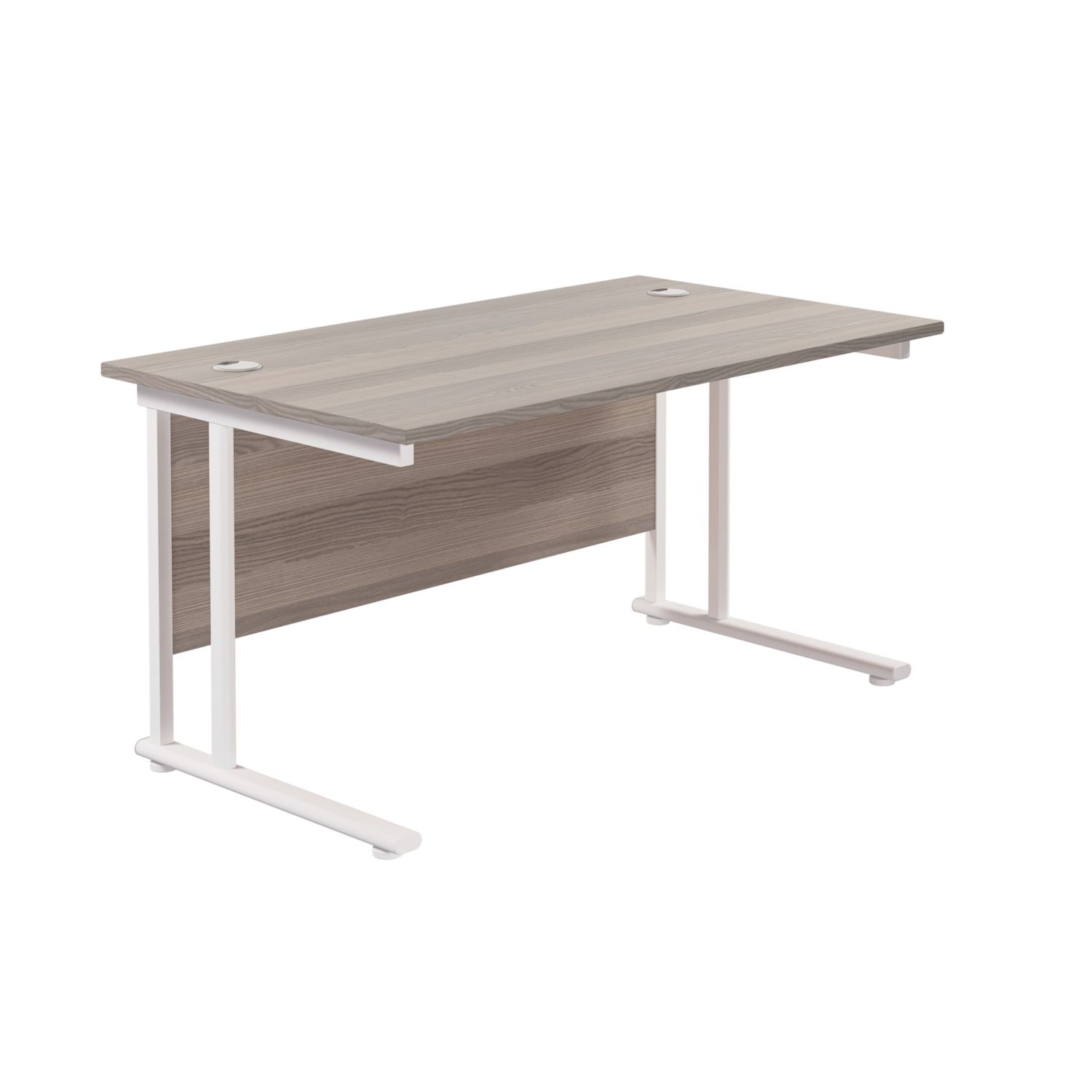 TC Group Aztec Twin Upright Rectangular Office Desk Grey Oak/White 1200mm x 800mm (566TT)
