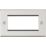 Knightsbridge Raised Square 4-Module Modular Faceplate Brushed Chrome