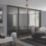 Spacepro Classic 4-Door Framed Sliding Wardrobe Doors Black Frame Mirror Panel 2978mm x 2260mm