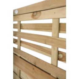 Forest Kyoto  Slatted Top Fence Panels Natural Timber 6' x 4' Pack of 7