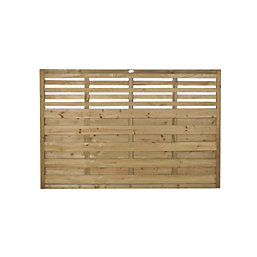Forest Kyoto  Slatted Top Fence Panels Natural Timber 6' x 4' Pack of 7