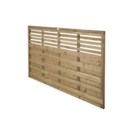 Forest Kyoto  Slatted Top Fence Panels Natural Timber 6' x 4' Pack of 7