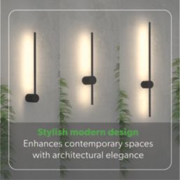 4lite Twill LED Wall Light w/ Centre Connection Black 14W 1400lm