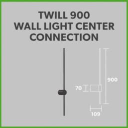 4lite Twill LED Wall Light w/ Centre Connection Black 14W 1400lm