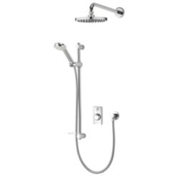 Aqualisa Visage Q HP/Combi Rear-Fed Chrome Thermostatic Dual Outlet Concealed Smart Shower with Fixed Head