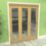 Green & Taylor  3-Door 1-Clear Light Unfinished Oak Wooden Shaker Internal Bi-Fold Door 2060mm x 1794mm